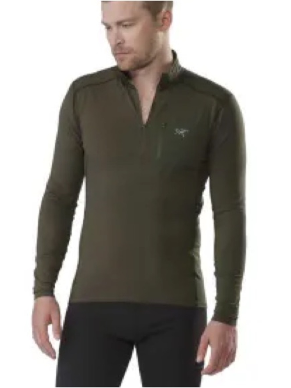 ARC’TERYX Rho Long sleeve men’s zip neck top - Green